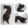 3pcs Black French Bulldog Print Toilet Seat Cover Set