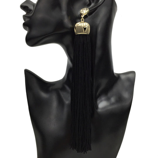 MANILAI 4 Colors Vintage Bohemian Long Tassel Earrings For Women Fashion Jewelry Statement Dangle Earrings Ethnic Earrings