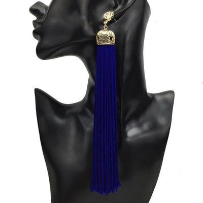 MANILAI 4 Colors Vintage Bohemian Long Tassel Earrings For Women Fashion Jewelry Statement Dangle Earrings Ethnic Earrings