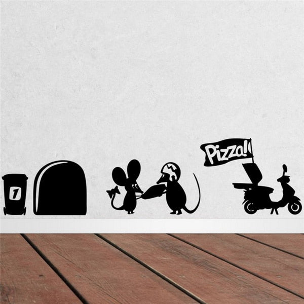 Funny Love Mouse Hole Wall Stickers