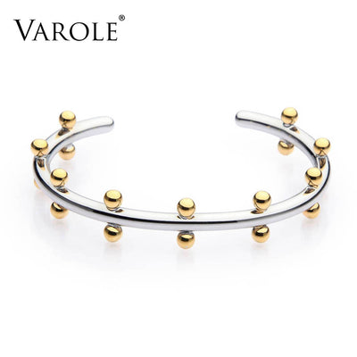 VAROLE Noeud Armband Gold Color Bracelet Manchette Bangles Metal Beads Cuff Bracelets & Bangle For Women Jewelry Pulseiras