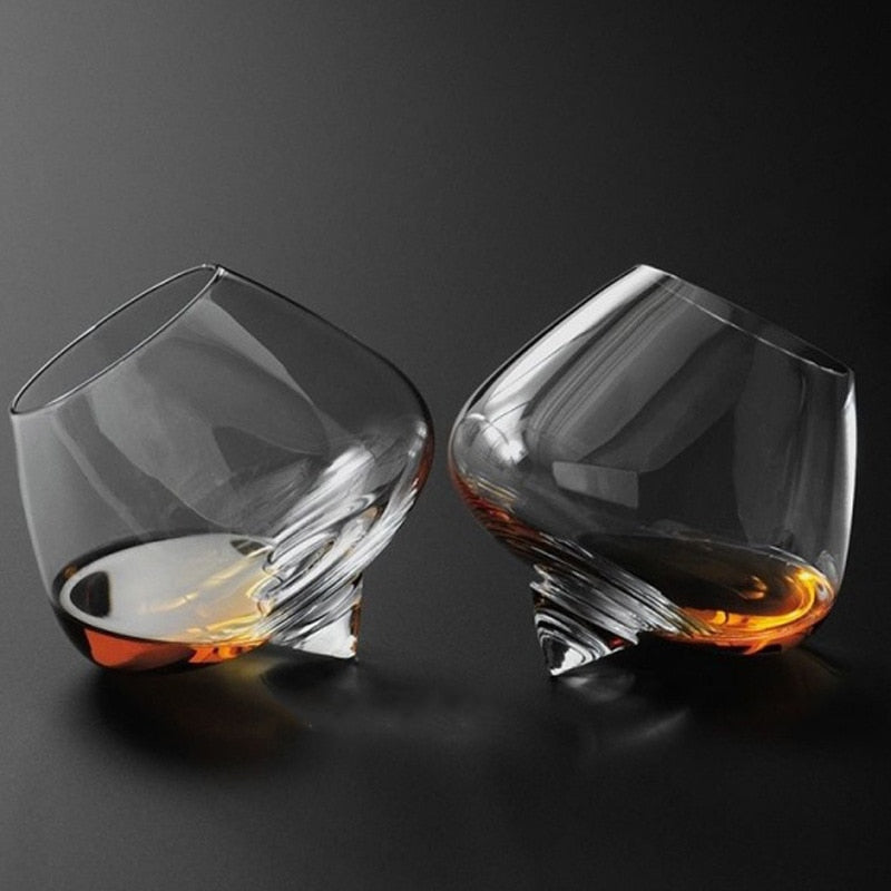Self-Holding Crystal Cocktail / Whiskey Glass