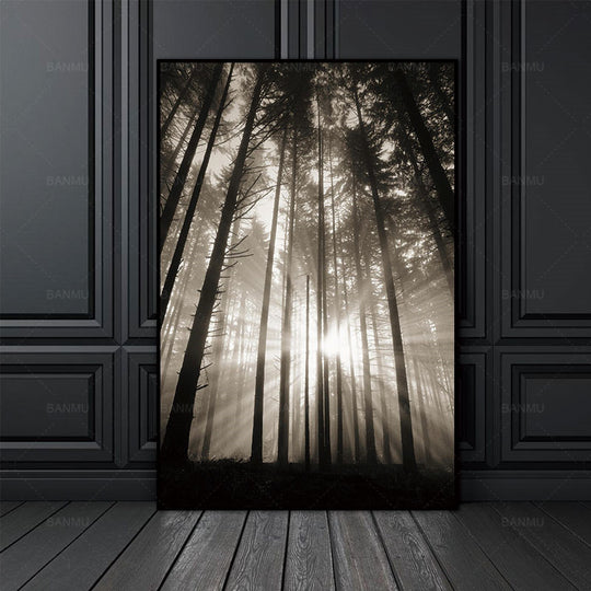 Canvas Painting Wall Picture Sun Forest Nordic Abstract Hope Living Room Landscape Art Decoration Picture Scandinavian No Frame