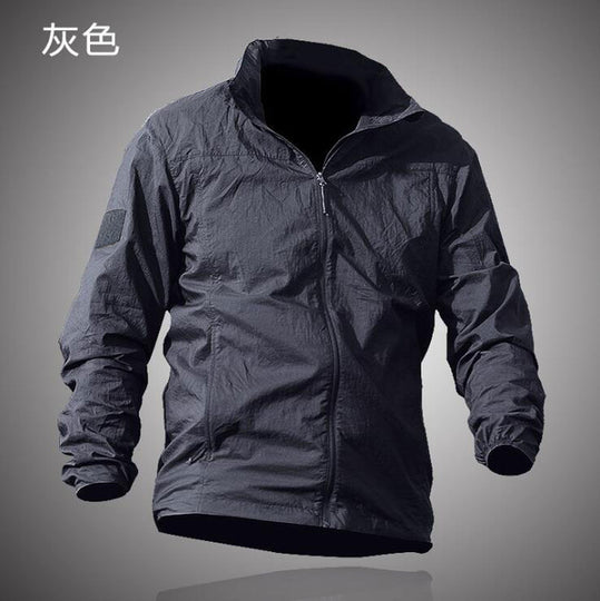 DAFEILI Summer thin Hooded Windbreaker Fast Dry Sun UV Protection Jacket Single Layer tactical men military army motorcycle