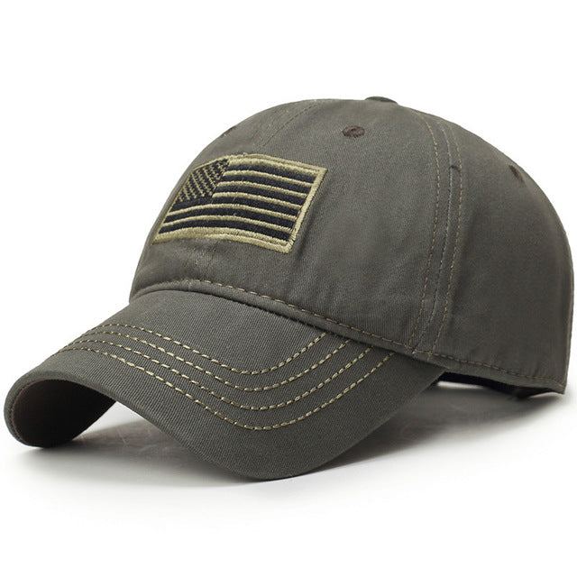 Men's Military US Flag Embroidered Adjustable Baseball Cap