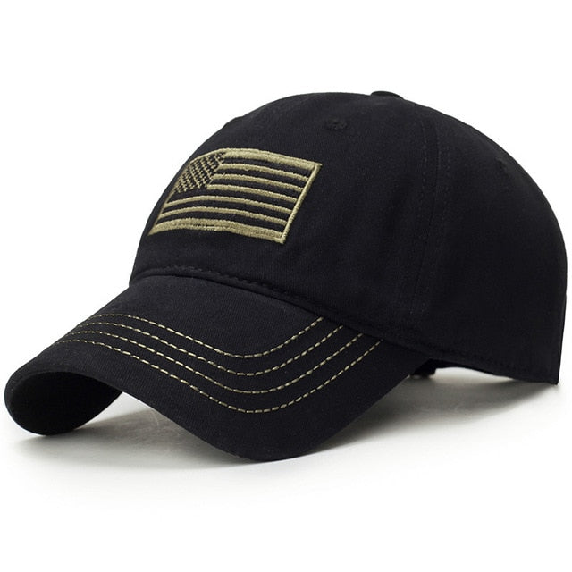 Men's Military US Flag Embroidered Adjustable Baseball Cap