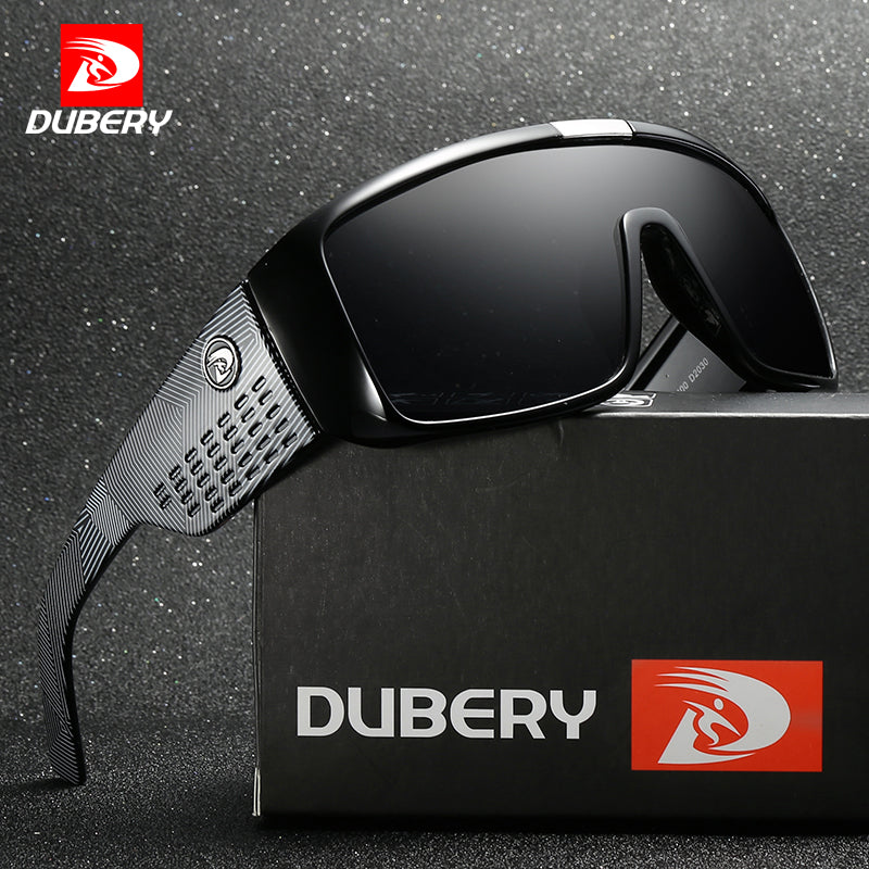 DUBERY Sunglasses  Men Sport Goggle Oversized Sun Glasses For Men Retro Frame Reflective Coating Brand Luxury Oculos UV400