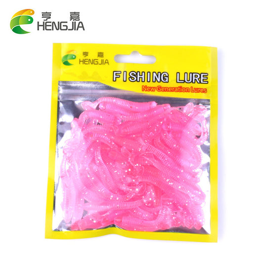 50pcs/Lot Fishing Lures Soft Fishing Tackle Wobblers Artificial Bait Soft Worm Silicone Bait