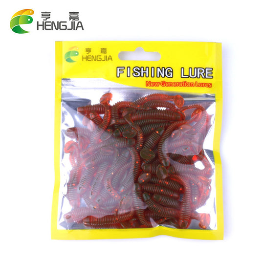 50pcs/Lot Fishing Lures Soft Fishing Tackle Wobblers Artificial Bait Soft Worm Silicone Bait