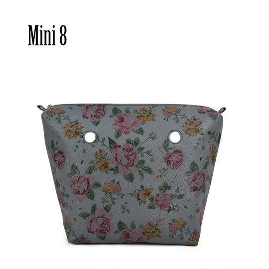 TANQU New Classic Mini Floral Print PU Leather Lining Zipper Inner Pocket Waterproof Insert for Obag EVA O BAG Women Handbag