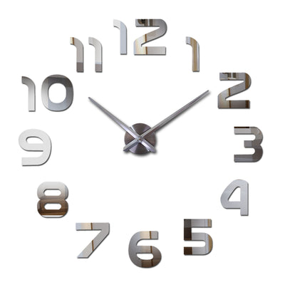 new real mute wall clock watch living room needle quartz home decoration clocks acrylic mirror sticker diy