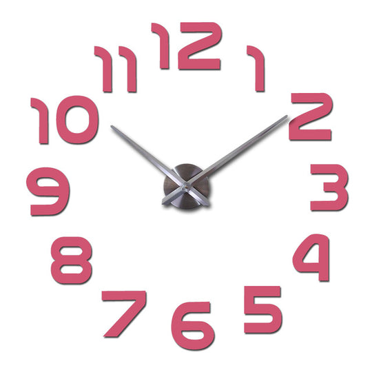 new real mute wall clock watch living room needle quartz home decoration clocks acrylic mirror sticker diy