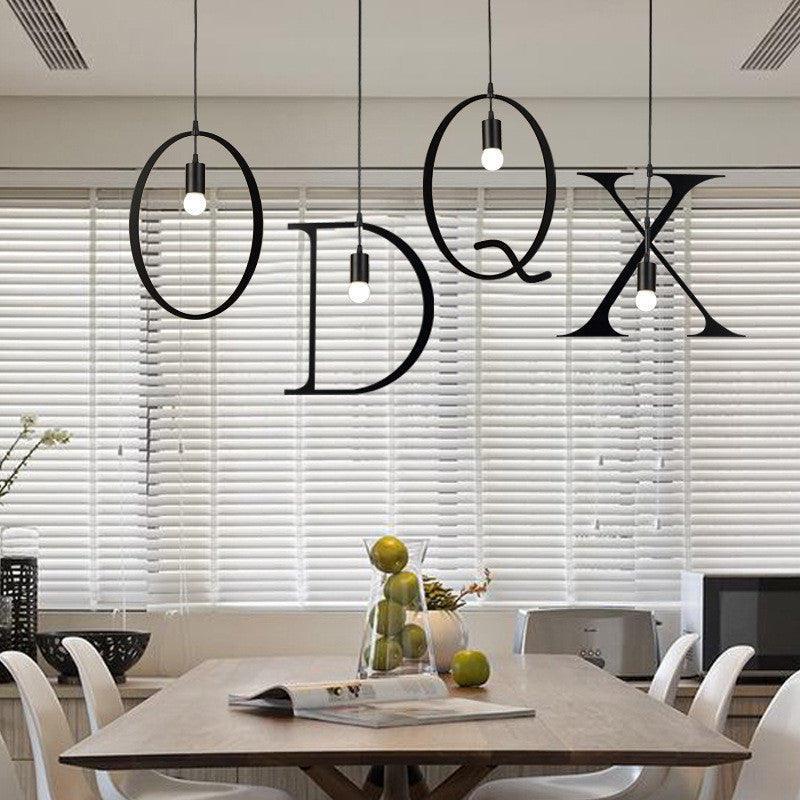 Nordic Iron DIY Letter Pendant Light