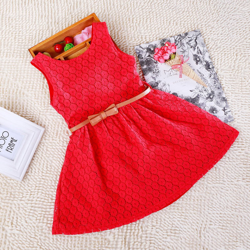 Dresses Children Baby Kids Girls Clothes Lace Hollow Out Sleeveless Cool Princess Summer Dress Clothes Kid 2 3 4 5 6 7 Years New