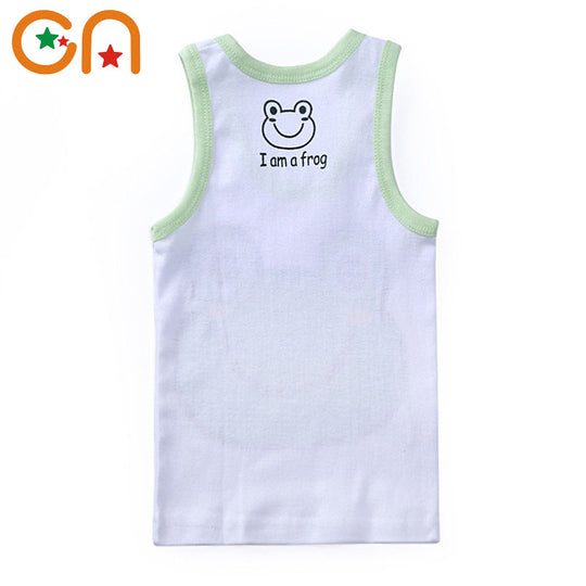 Summer Kids 100%Cotton T Shirts Boys Girls Baby Cartoon Printed Sleeveless