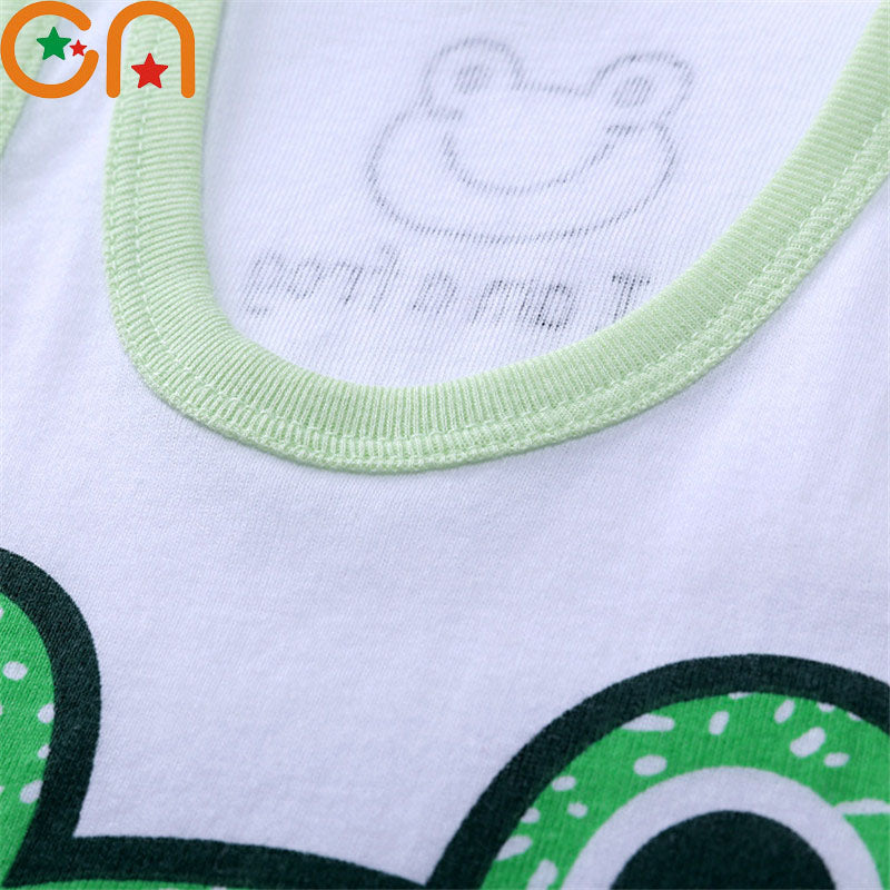 Summer Kids 100%Cotton T Shirts Boys Girls Baby Cartoon Printed Sleeveless