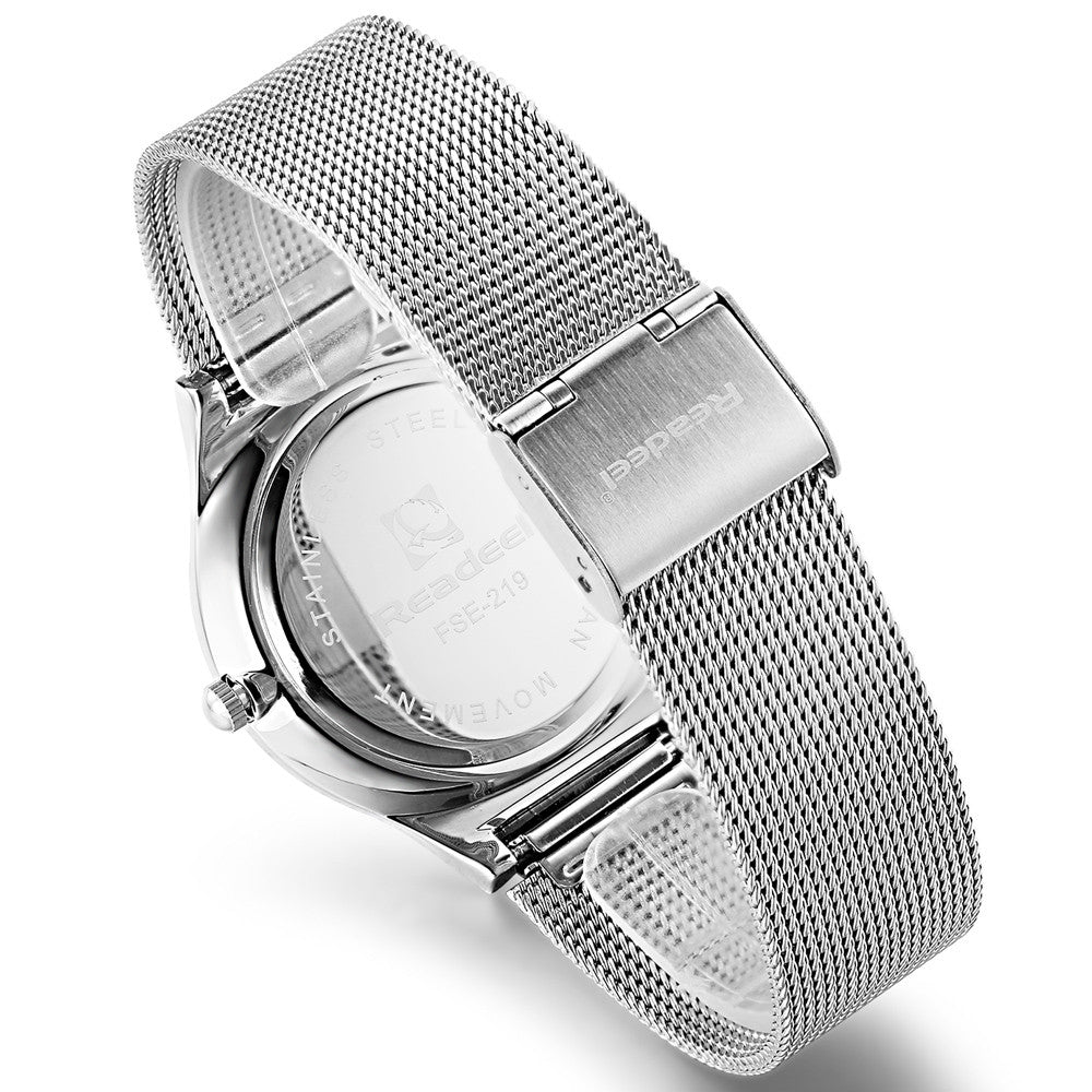 Readeel Top Brand Mens Watches Luxury Quartz Casual Watch Men Stainless Steel Mesh Strap Ultra Thin Dial Clock relogio masculino