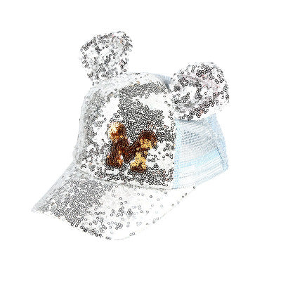 BINGYUANHAOXUAN Sequins Ear Hats Kids Snapback Baseball Cap With Ears Funny Hats Spring Summer Hip Hop Boy Hats Caps