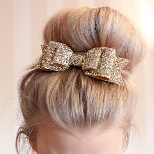 Girl's Big Glitter Hair Bow