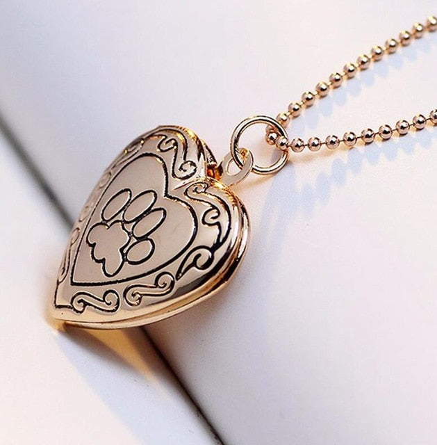 Women's Pet Dog/Cat Paw Pendant Necklace Locket