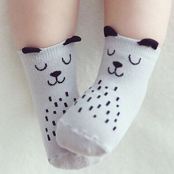 1 Pair: Infant Spring Anti-Slip Cotton Socks