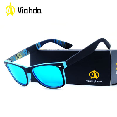 VIAHDA New Rivet Polarized Sunglasses Men Sun Glasses Brand Classic Polaroid Lens Vintage Shades Oculos Male