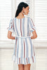 Women's V-Neck Striped Casual Ruffle Dress