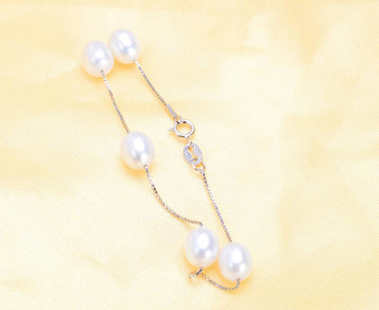 ASHIQI Natural freshwater pearl bracelet Genuine 925 Sterling Silver Bracelet for women  charm pulseiras femininas