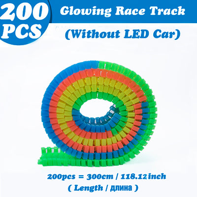 Big Size Magical Glow Racing Track Set Track Car Flexible Glowing Tracks Toy 162/165/220/240 Race Track With Retail Box Gifts