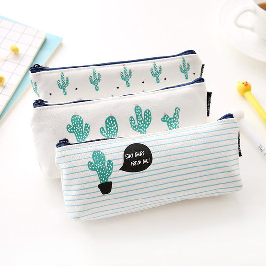 Cactus Canvas Pencil Case