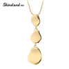 Shineland Unique Long Snake Chain Gold Silver Color Geometric Alloy Polished Necklace & Pendant Women Collares Bijoux