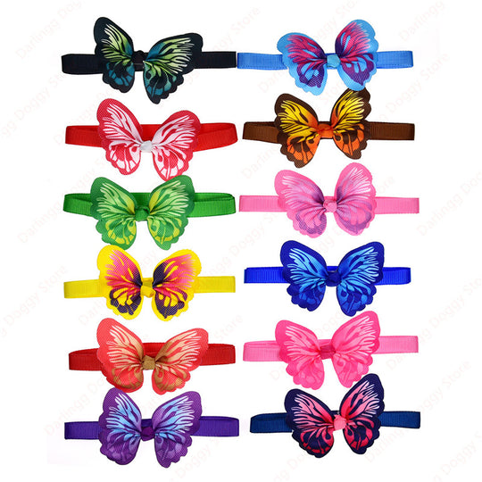 100 Piece: Adjustable Pet Butterfly Bow Tie Collars
