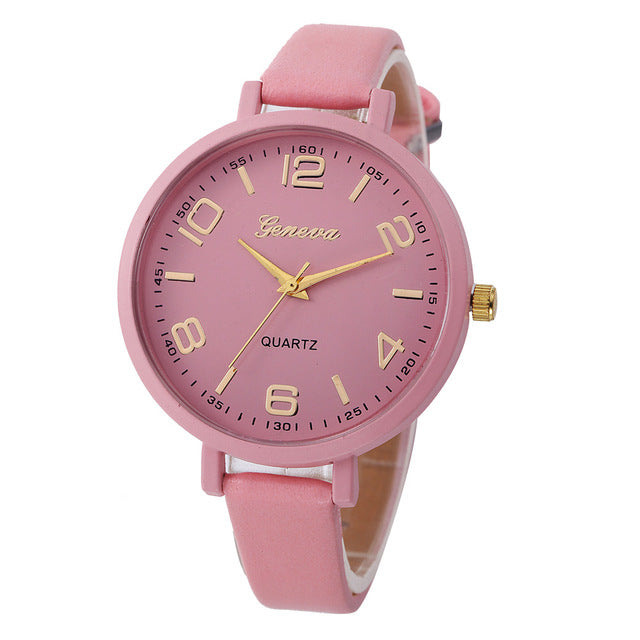 Women's Luxury Fashion Faux Leather Quartz Wrist Watch