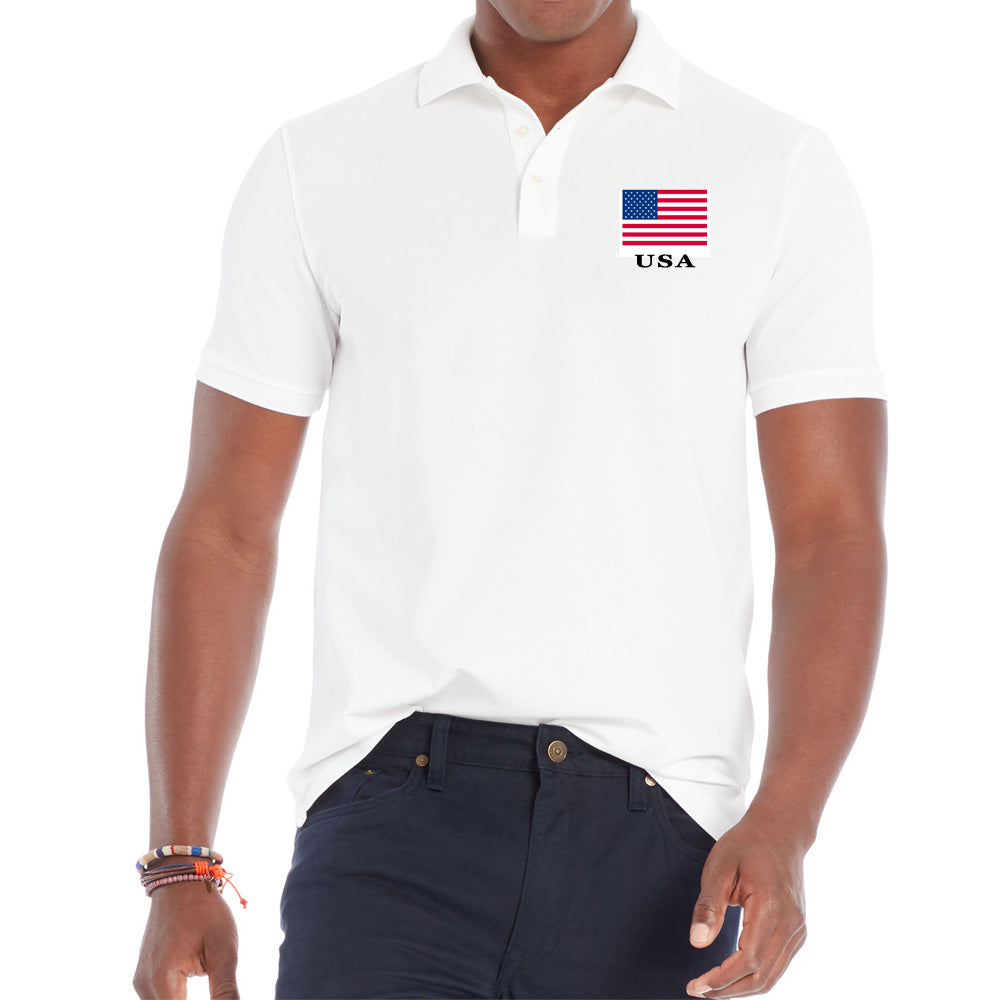 Men's Short Sleeve USA Polo Shirt