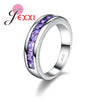 Jemmin Trendy Girls 925 Sterling Silver Rings For Women Wedding Purple Crystal Women Finger Ring Amethyst Engagement