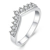 Women's Sterling Silver Crystal Crown Ring