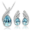 Austrian Crystal Feather Water Drop Jewelry Set