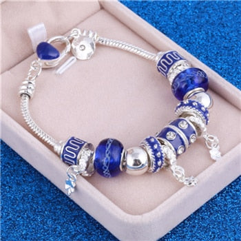 Women's Crystal Charm Silver Bracelets