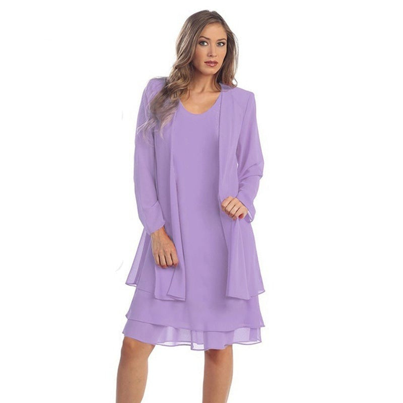 OTEN Two Piece set 5XL Plus size Clothing Women   Long sleeve Loose Casual Party Chiffon midi dress trending products