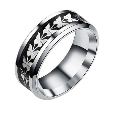 Stainless Steel Vintage Bohemian Butterfly Totem Ring