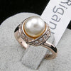 TracysWing Brand Austrian Crystal 18KRGP Wedding gold Color simulated pearl Rings for Women Vintage