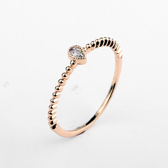 Women's Cubic Zirconia Water Droplet Ring