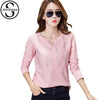 Blusas Mujer De Moda Chemise Femme Womens Tops And Blouses Office Blouse Women Ladies Linen Shirts Pink Shirt Plus Size