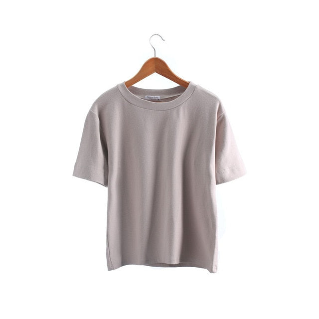 Women's High Quality Cotton Soft Short Sleeve Stretch Tees