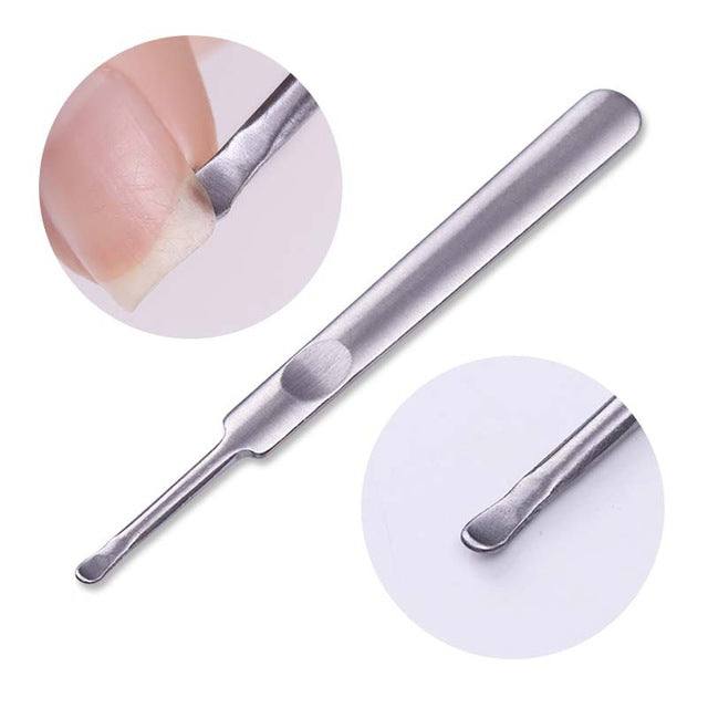 Silver Stainless Steel Dual Nail Polish Remover