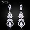 ZAKOL Luxus CZ Wedding Jewelry Chandelier Dangles Drop Earrings For Noble Women Anniversary FSEP308