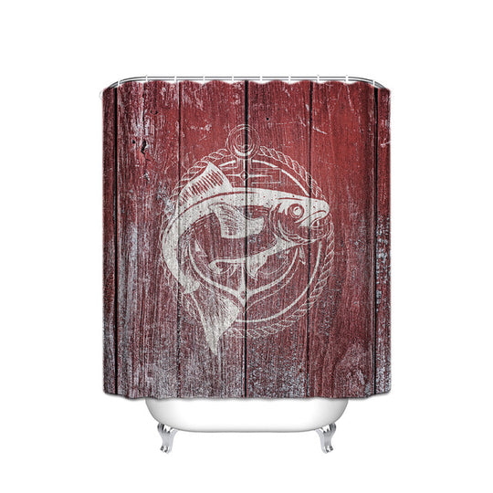 CHARMHOME Fabric White Shower Curtain Home Decor Bathroom Accessories Fishbones Fish Printing Waterproof Polyester Bath Curtain