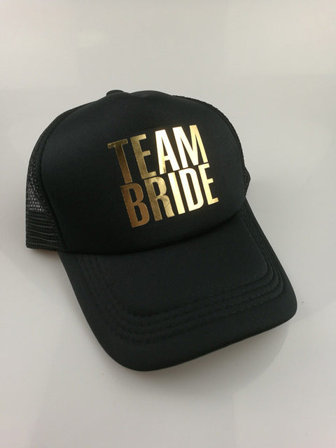 C&Fung SQUAD BRIDE TEAM BRIDE trucker hats basebal Caps for wedding party gold glitter pink mesh hats Summer style