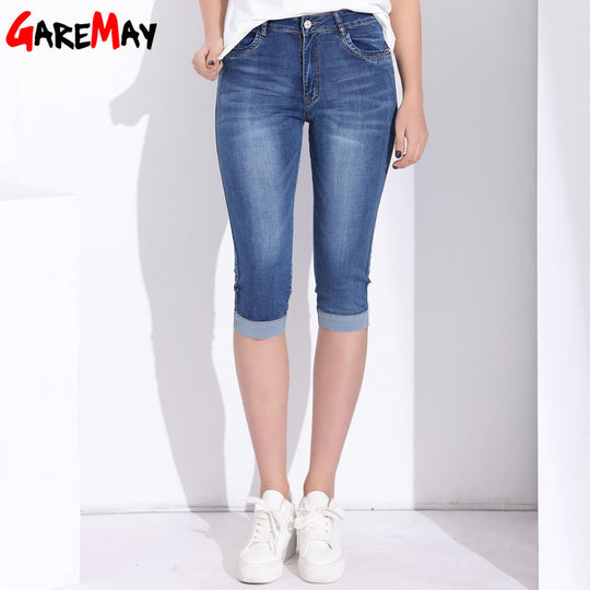 Plus Size Skinny Capris Jeans
