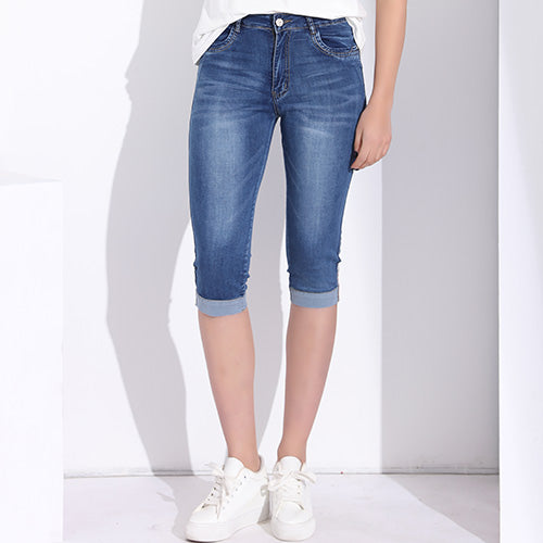 Plus Size Skinny Capris Jeans